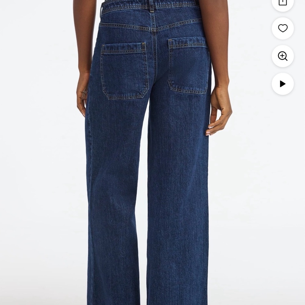 High-Rise Wide Leg Jeans in Deep Blue - Picture 2 of 3